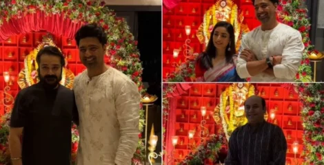 গণেশ পূজায় দেবের বাড়িতে চাঁদের হাট